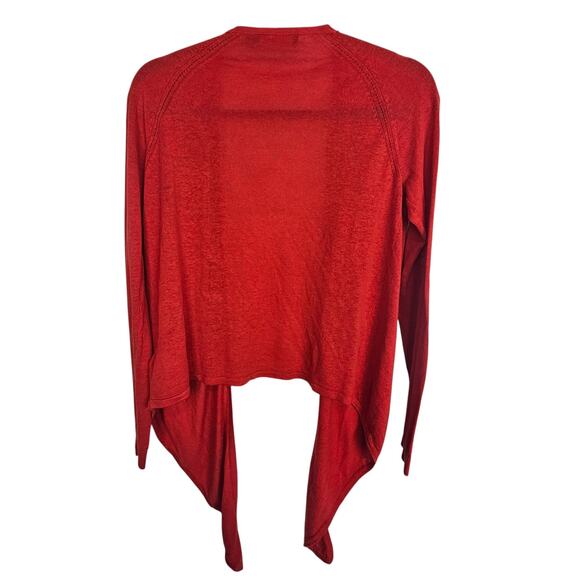 Lauren Ralph Lauren Womens Linen Sweater Cardigan Holiday Red Classic Preppy M - Picture 8 of 8